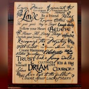 3 XL Inspirational Wooden Stamps